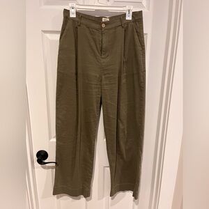UpWest Women’s Olive Green High Waist Pleated Pants